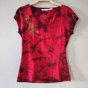 Dragonfire Phoenix Red & Black Tie Dye Dragon Tee (Large) NWOT
